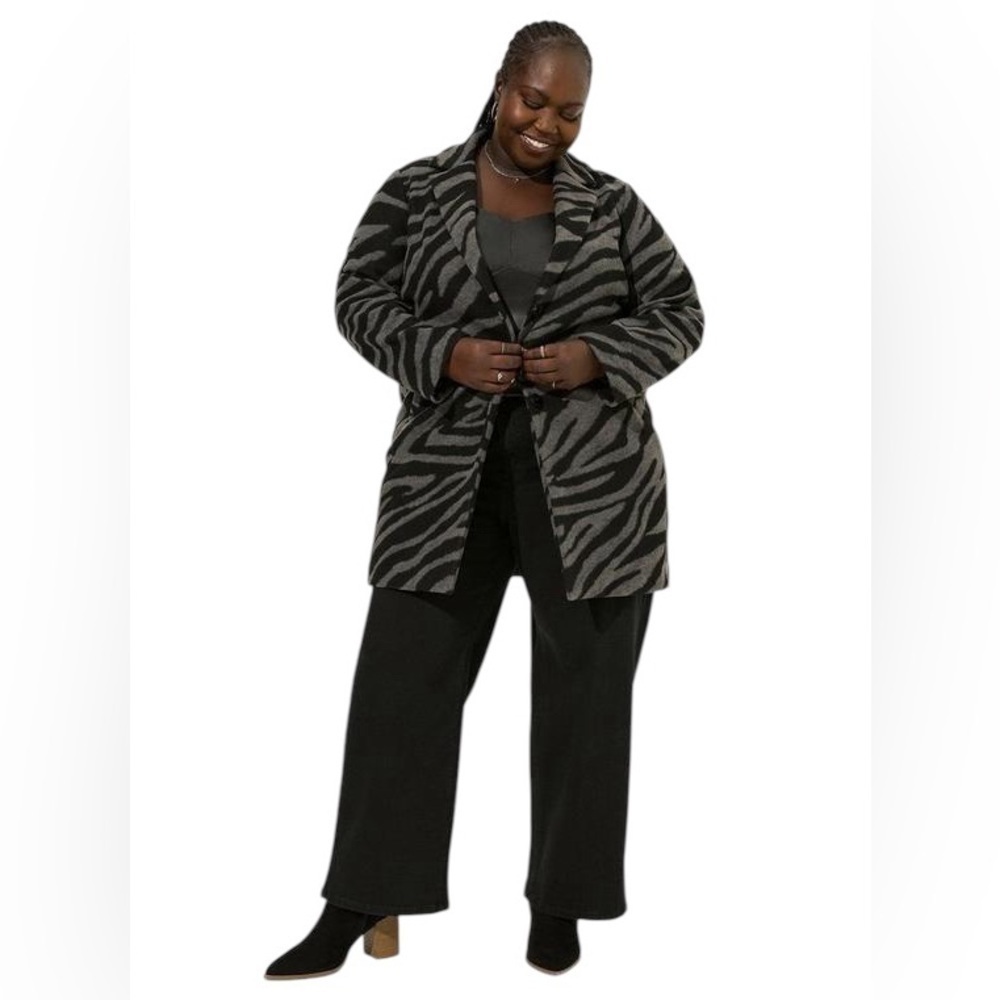 Torrid Jacquard Blazer Style Coat Size 3X Tiger Wave